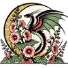 Dragon and Flower Sleeve Tattoo Design
