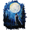 Wolf heult nach Mond