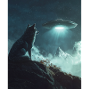 Wolf Selfie with UFO