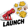 Comic Dinosaur Cannon Explosion Design