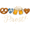 Frohes mit Bierkrügen und Lebkuchen