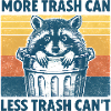 Wild raccoon with trash theme