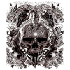 Mystic Skull with Cosmic Flames