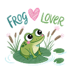 Frog in Love on Water Lily
