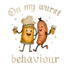 Humorous drinking and eating motif
