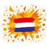 Dutch Flag with Orange Background