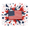 United States Flag in Brush Style