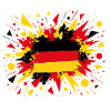 German Flag in Brush Style