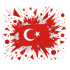 Turkish flag with Artistic Splash Rain