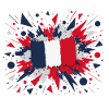 French Flag Paint Splashes Design