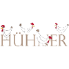 Lustige Hühner-Illustration auf Keramik