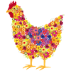 Blumenhuhn Bunt Farbenspiel