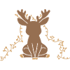 Relaxed reindeer in lotus position