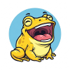 Laughing frog in cartoon style