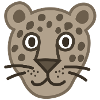 Cute Leopard Face Cartoon