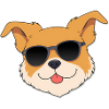 Funny dog with sunglasses design