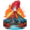 Vulkanausbruch mit Lavafluss