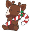 Niedliches Weihnachts-okapi Mit Zuckerstange
