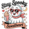 Stay Spooky Sweetheart Ghost Retro Halloween