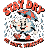 Stay Dry Funny Cloud Retro Umbrella