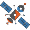 Futuristic Geometric Satellites