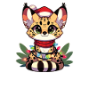 Christmas Fairy Lights Serval Cat