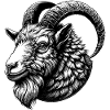 Mystischer Widder Ziegenbock Illustration