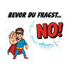 Superheldischer Warnhinweis Comic Design