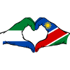 Sierra Leone Namibia Flag Hands Heart