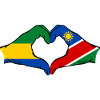 Gabon Namibia Flag Hands Heart Shape