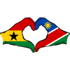 Ghana Namibia Flag Hands Heart Shape
