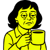 Grumpy coffee lady