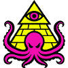 Pyramide avec pieuvre et œil occultes