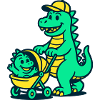Dragon dad with stroller