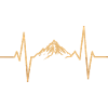 Mountain and heartbeat motif