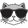 Cool painted cat with sunglasses