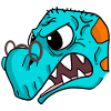 Old dinosaur with glasses