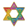 Davidstern | Regenbogen Glitzer Davidstern