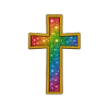 Jesus Christus | Buntes Glitzerkreuz Design