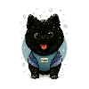Cute Spitz Cartoon with Snow