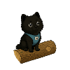 Cute dog with tree trunk
