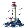 Lighthouse on rocky coast