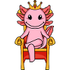 Axolotl King on Throne