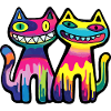 Katzen Paar Bunt