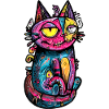 Katze Bunt Kunst Design