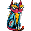 Katze Bunt Kunst