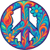 Blumenmuster Friedenssymbol Design