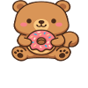 Kuscheller Bär mit Donut-Accessoire
