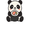 Panda mignon avec motif sushi
