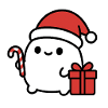 Christmas Cookie with Santa Hat